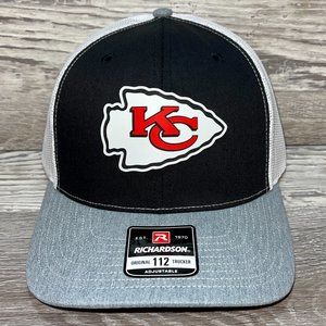 Kansas City Chiefs 3D Patch Snapback Trucker Hat- Black/ White/ Grey